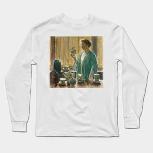 Strawberry Tea Set by Childe Hassam Long Sleeve T-Shirt